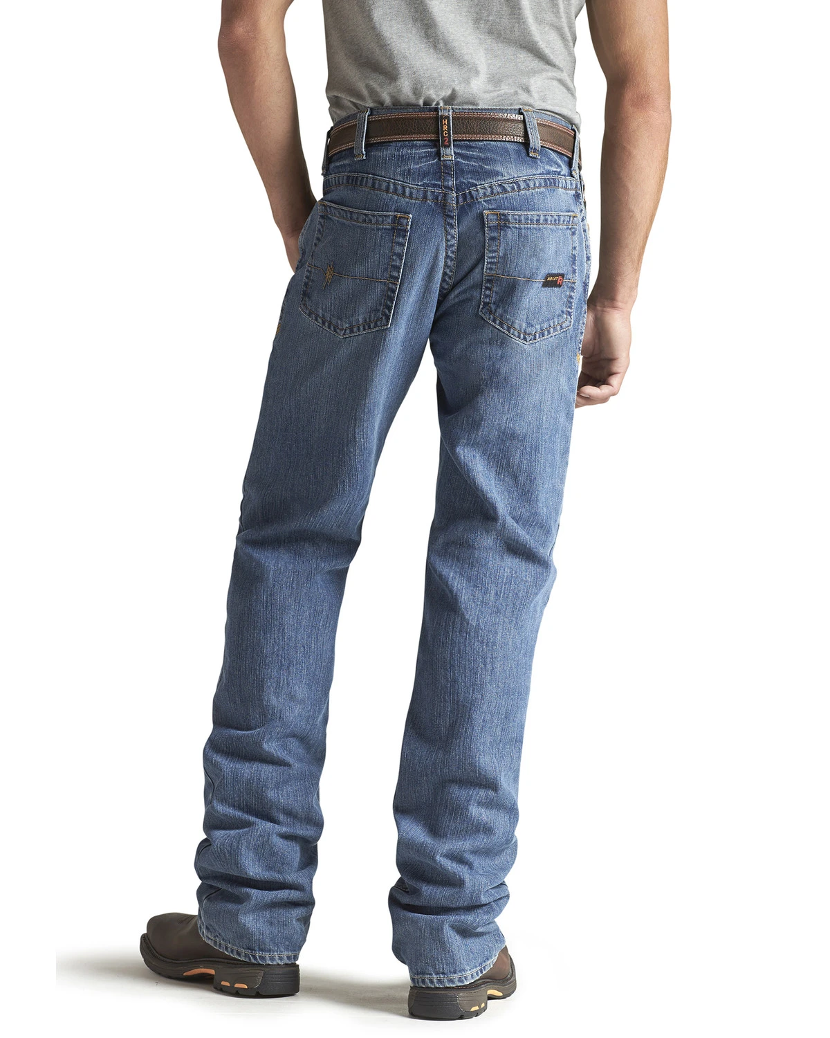 Ariat Men's FR M3 Medium Wash Loose Basic Stackable Straight Leg Jean - Image 4
