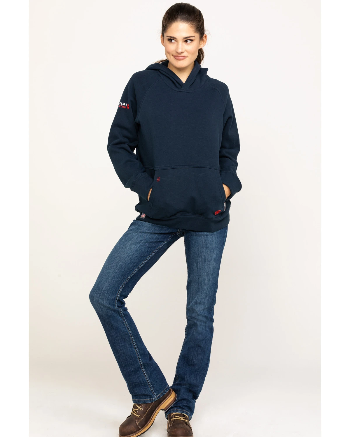 Ariat Women's FR Primo Fleece Logo Hooded Sweatshirt - Image 6