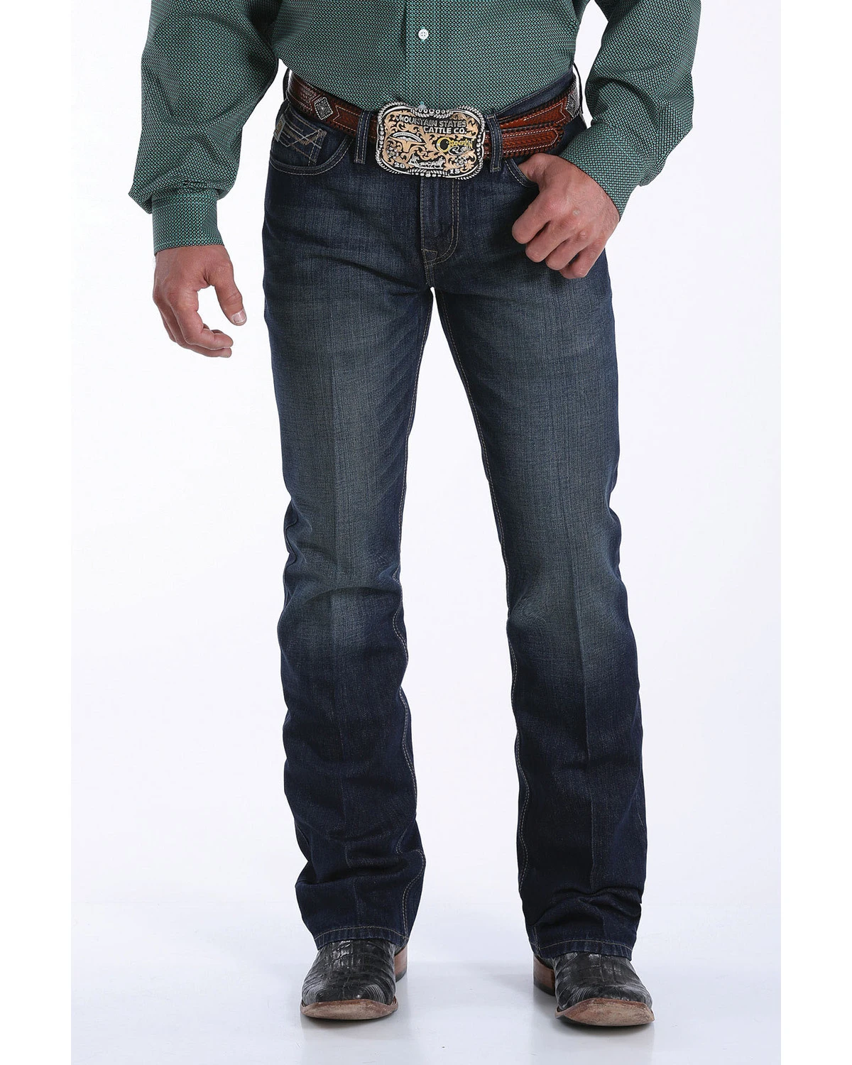 Cinch Men's Ian Med Rinse Slim Bootcut Jeans - Image 2