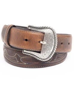 Cody James Men's Turquoise Stitched Longhorn Buckle Belt