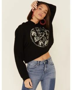 Country Deep Women's Hotter Then A 2 Dollar Cropped Hooded Sweatshirt