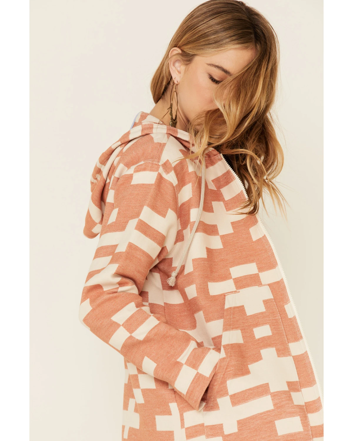 Pendleton Women's Sierra Mixed Pattern Oversized Zip Hooded Jacket - Image 5