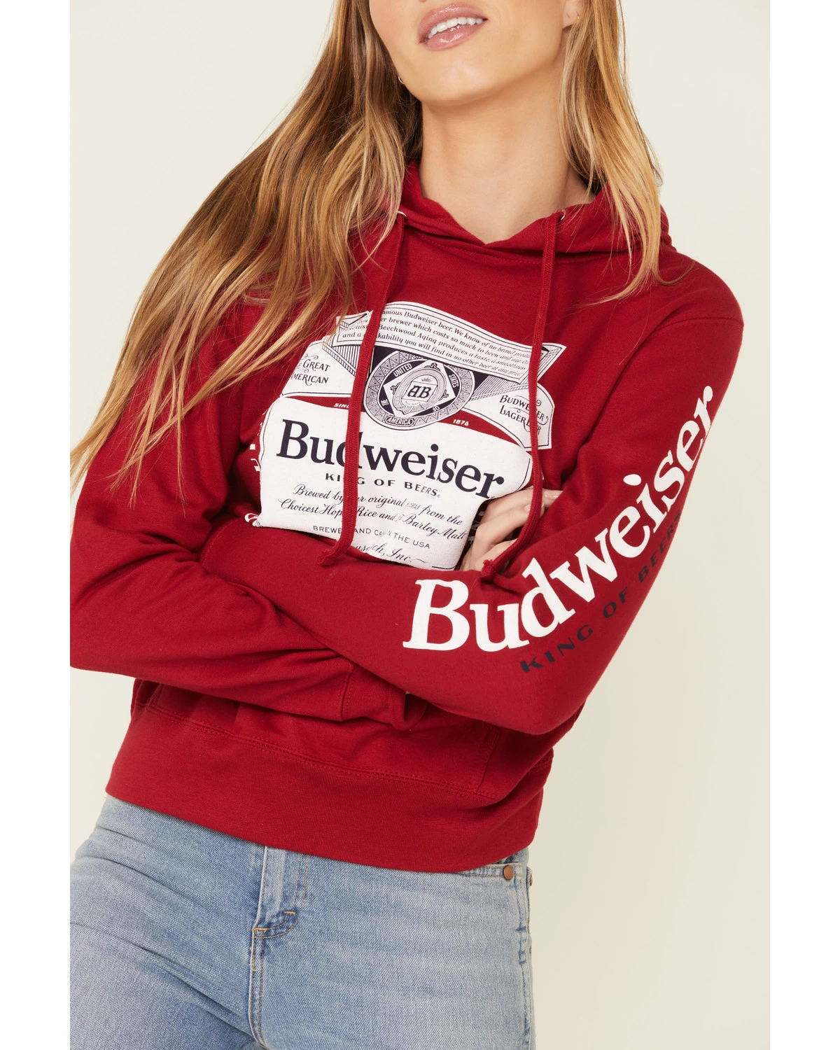 Brew City Beer Gear Women's Budweiser Graphic Hooded Sweatshirt - Image 4