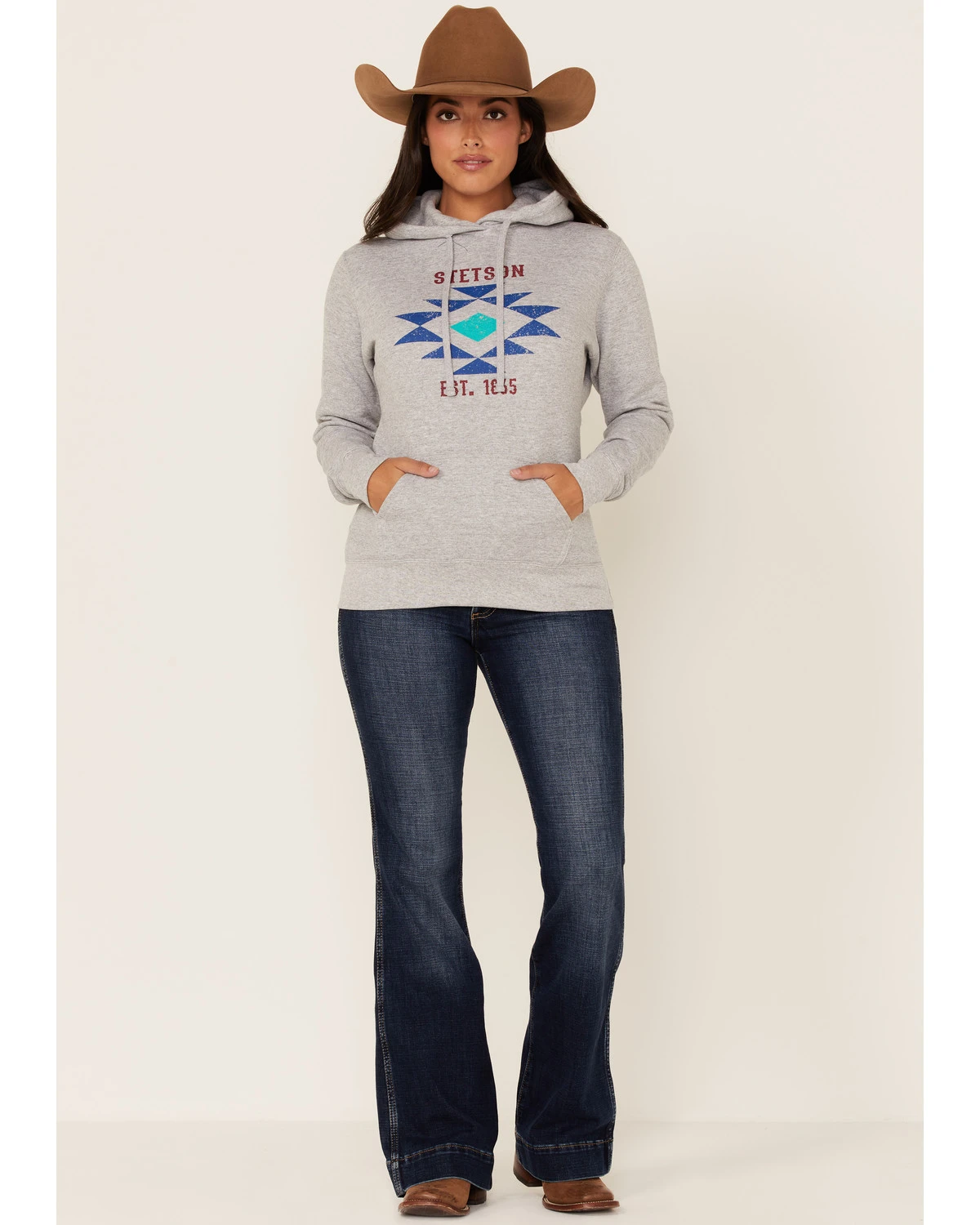 Stetson Women's Southwestern Logo Fleece Pullover Hoodie - Image 2