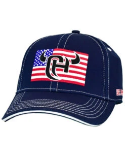 Cowboy Hardware Men's Navy Logo Flag Patch Solid-Back Ball Cap