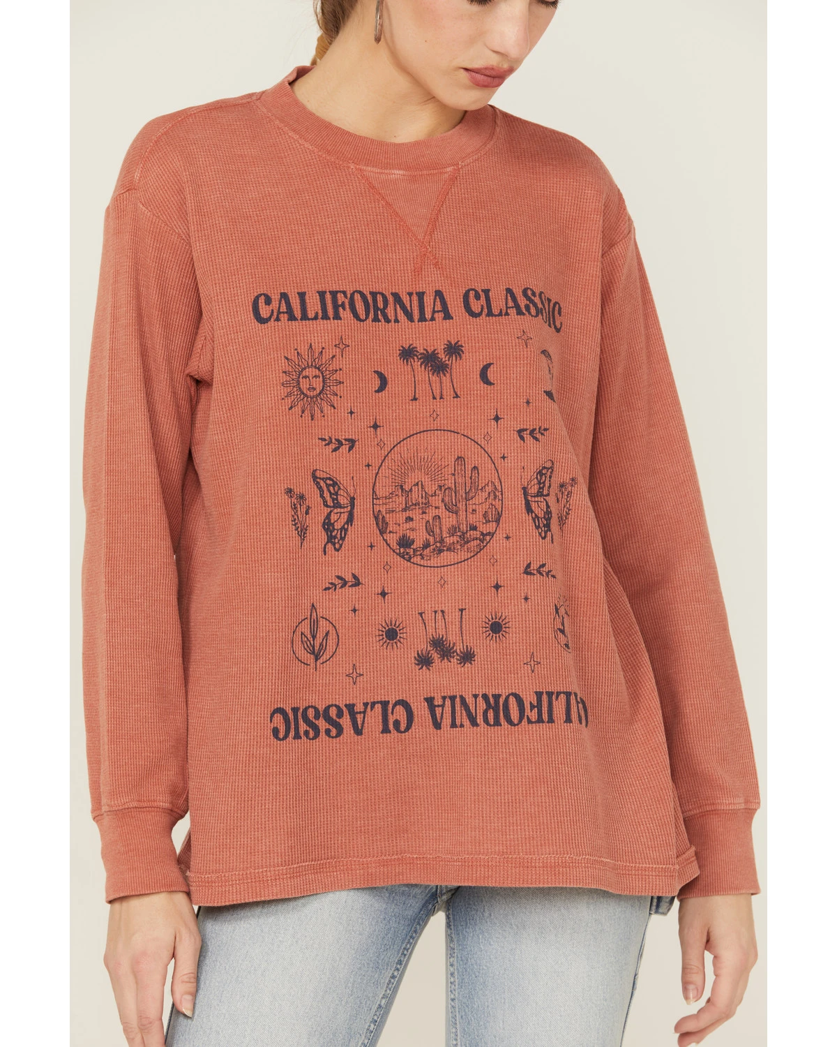 Cleo + Wolf Women's California Classic Graphic Thermal Pullover Sweatshirt - Image 2