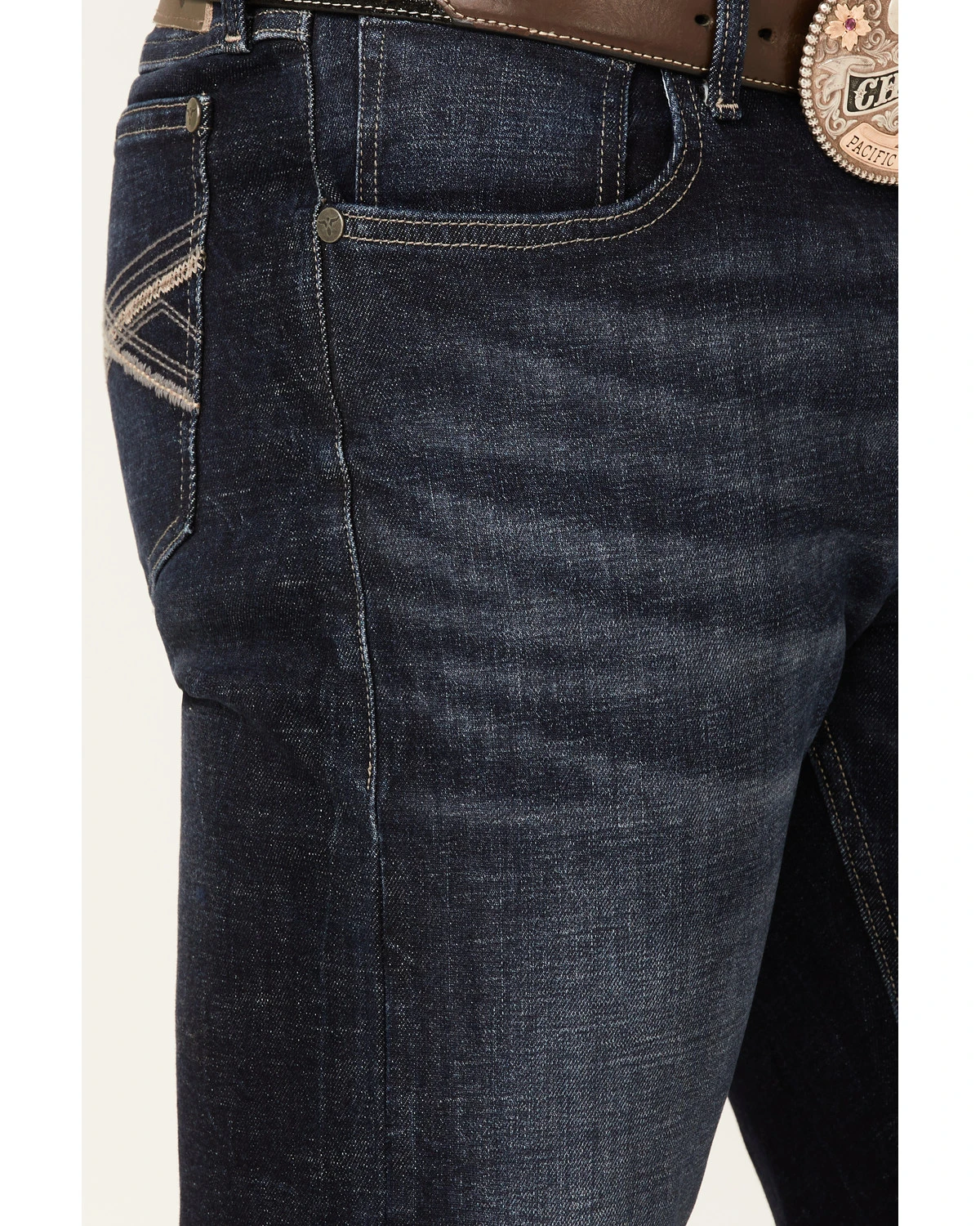 Wrangler 20X Men's Cobalt Dark Wash Stretch Slim Straight Jeans - Image 2