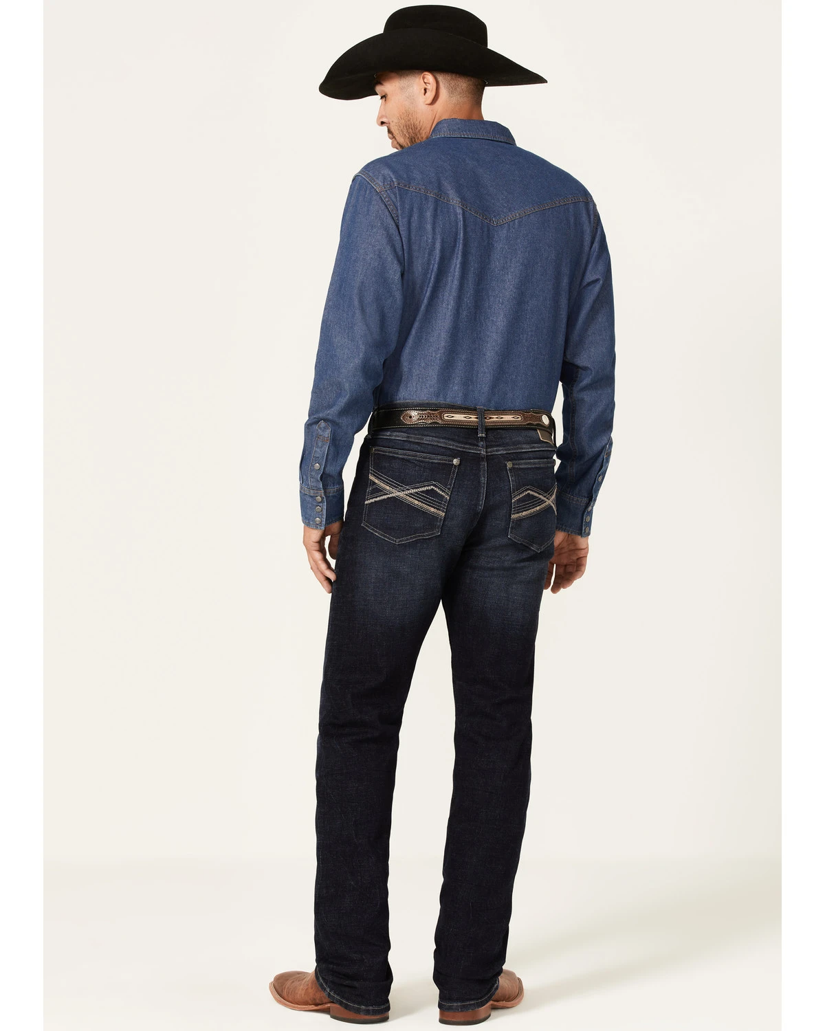 Wrangler 20X Men's Cobalt Dark Wash Stretch Slim Straight Jeans - Image 3