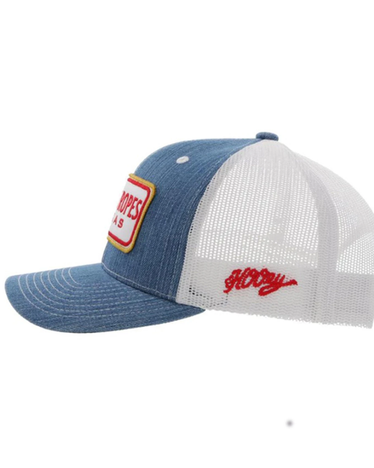 Hooey Kids' Denim Cactus Ropes Patch Mesh Back Trucker Cap - Image 4
