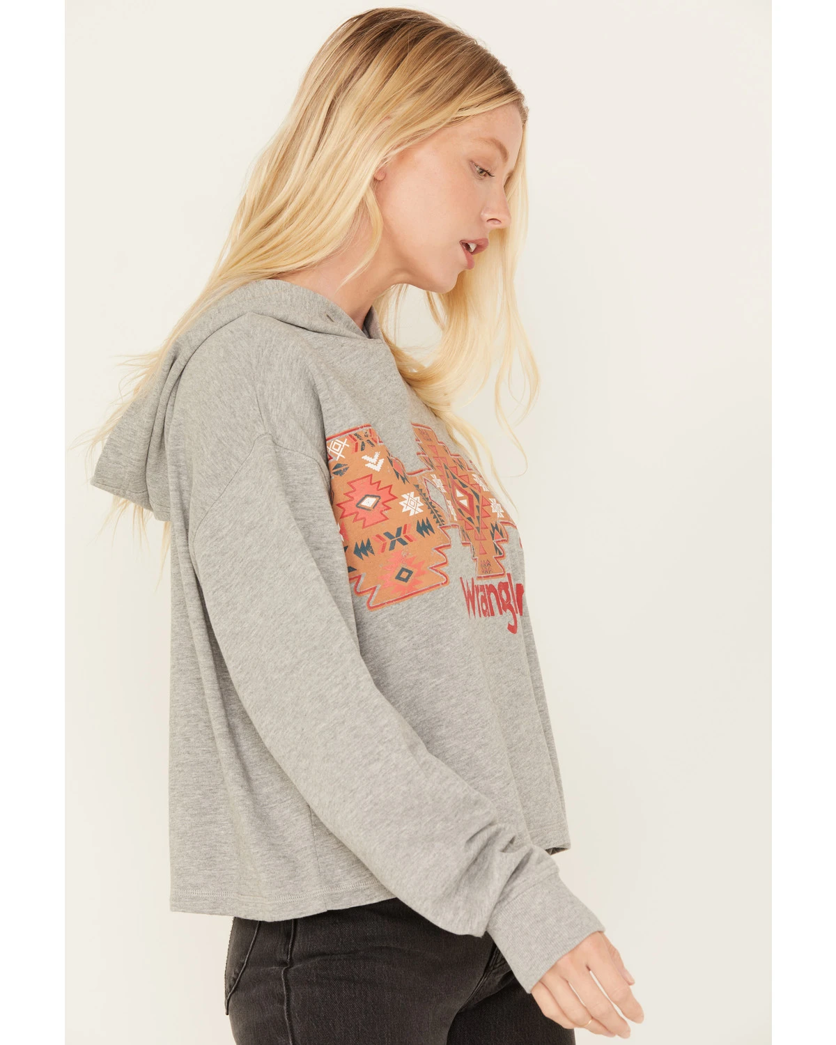 Wrangler Retro Women's Southwestern Print Cropped Hoodie - Image 2