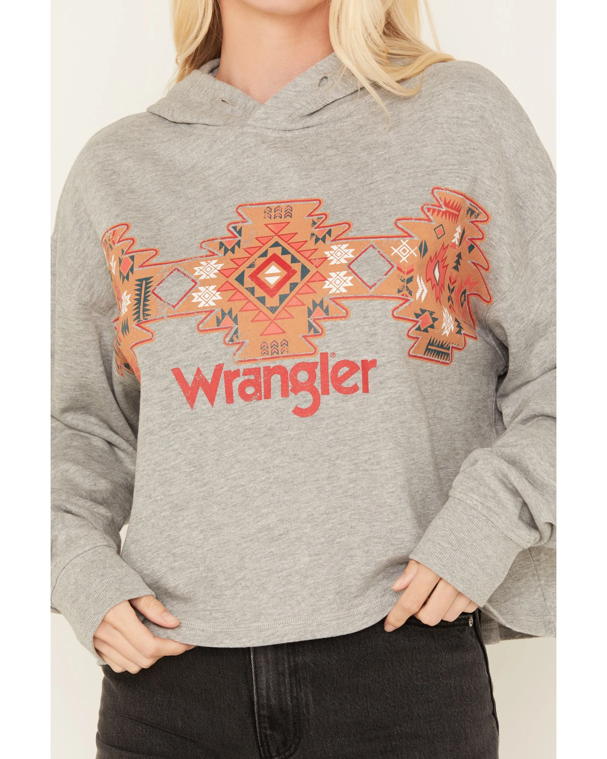 Wrangler Retro Women's Southwestern Print Cropped Hoodie - Image 3