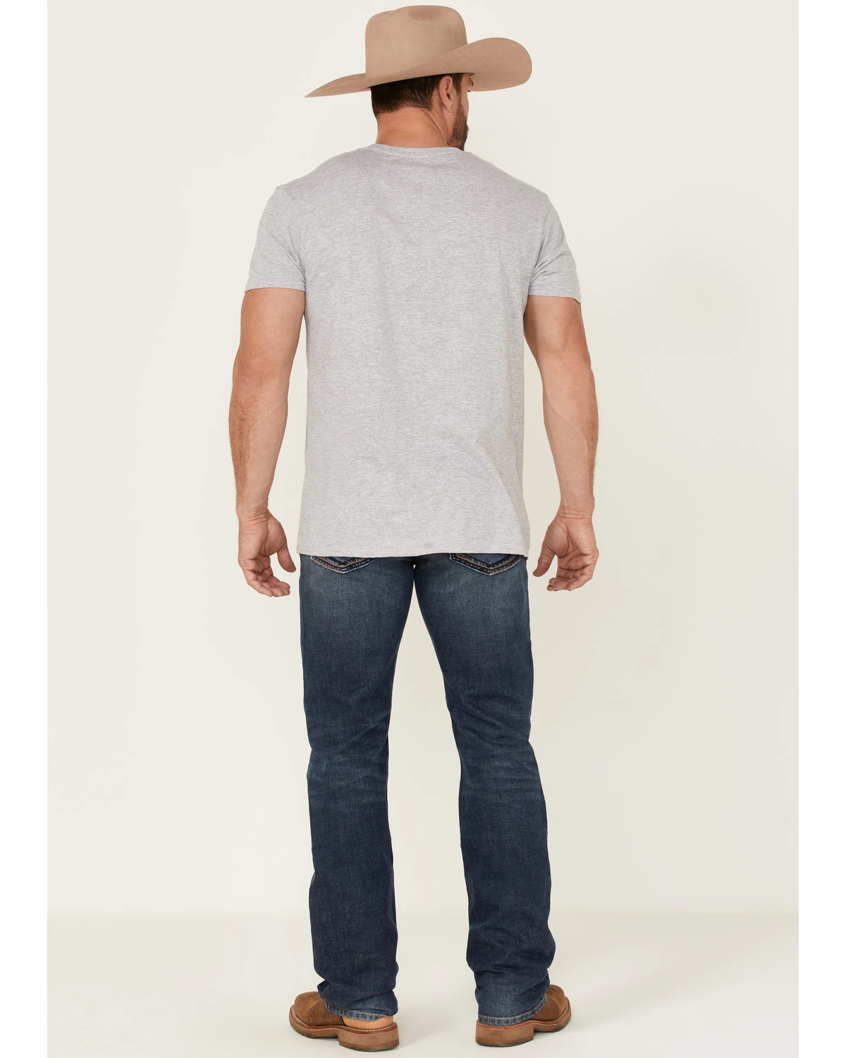 Moonshine Spirit Men's Corral Dust Medium Dark Wash Stretch Slim Straight Jeans - Image 3