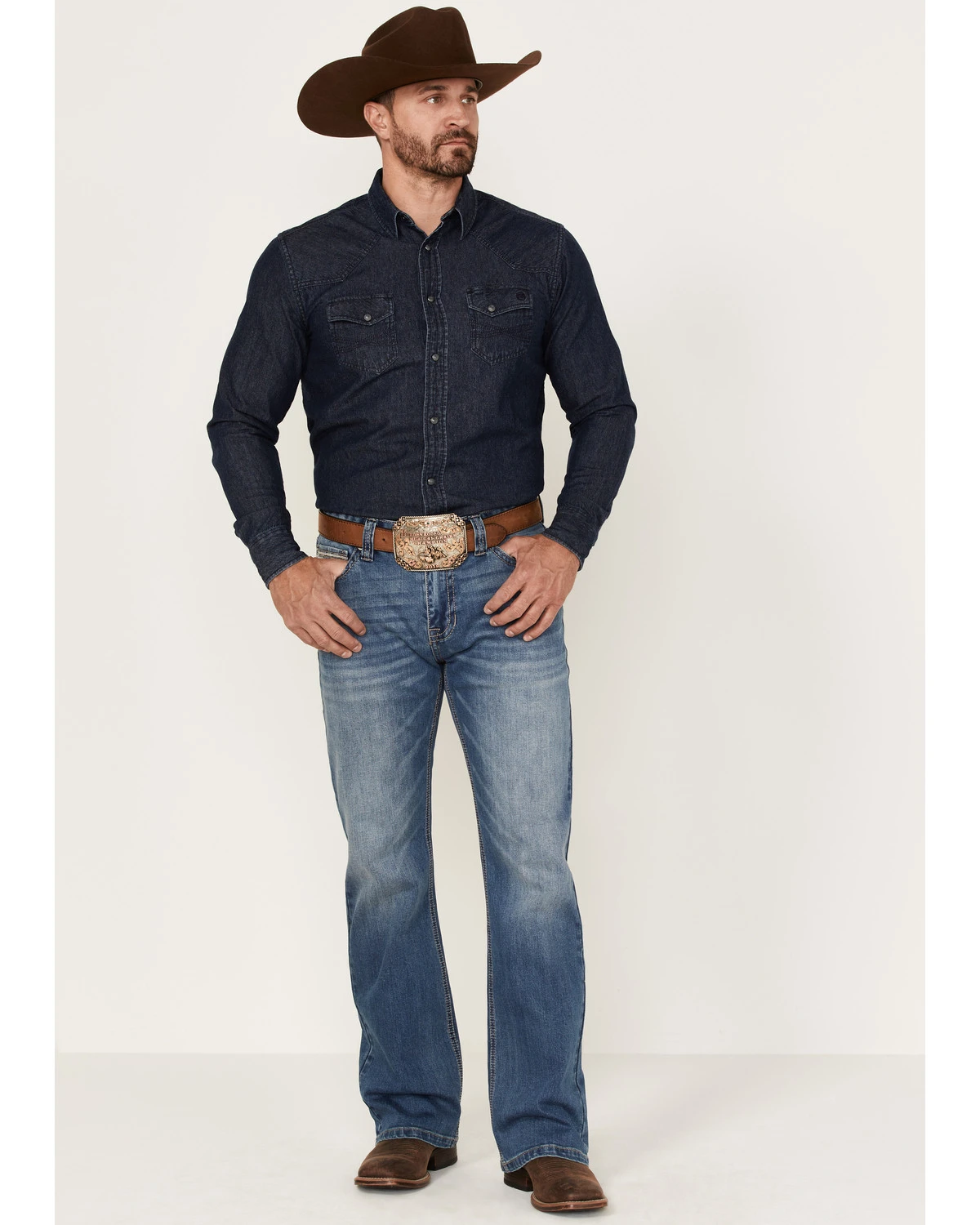 Rock & Roll Men's Vintage Medium Double Revolver Reflex Stretch Relaxed Bootcut Jeans - Image 3