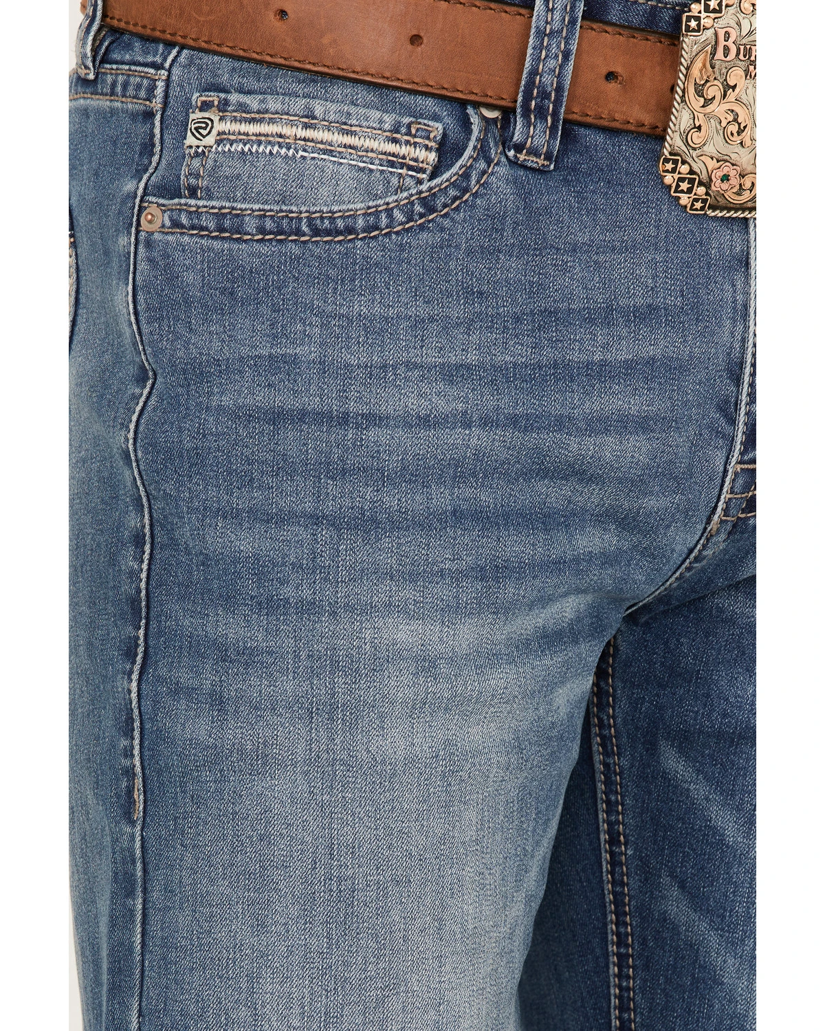 Rock & Roll Men's Vintage Medium Double Revolver Reflex Stretch Relaxed Bootcut Jeans - Image 4