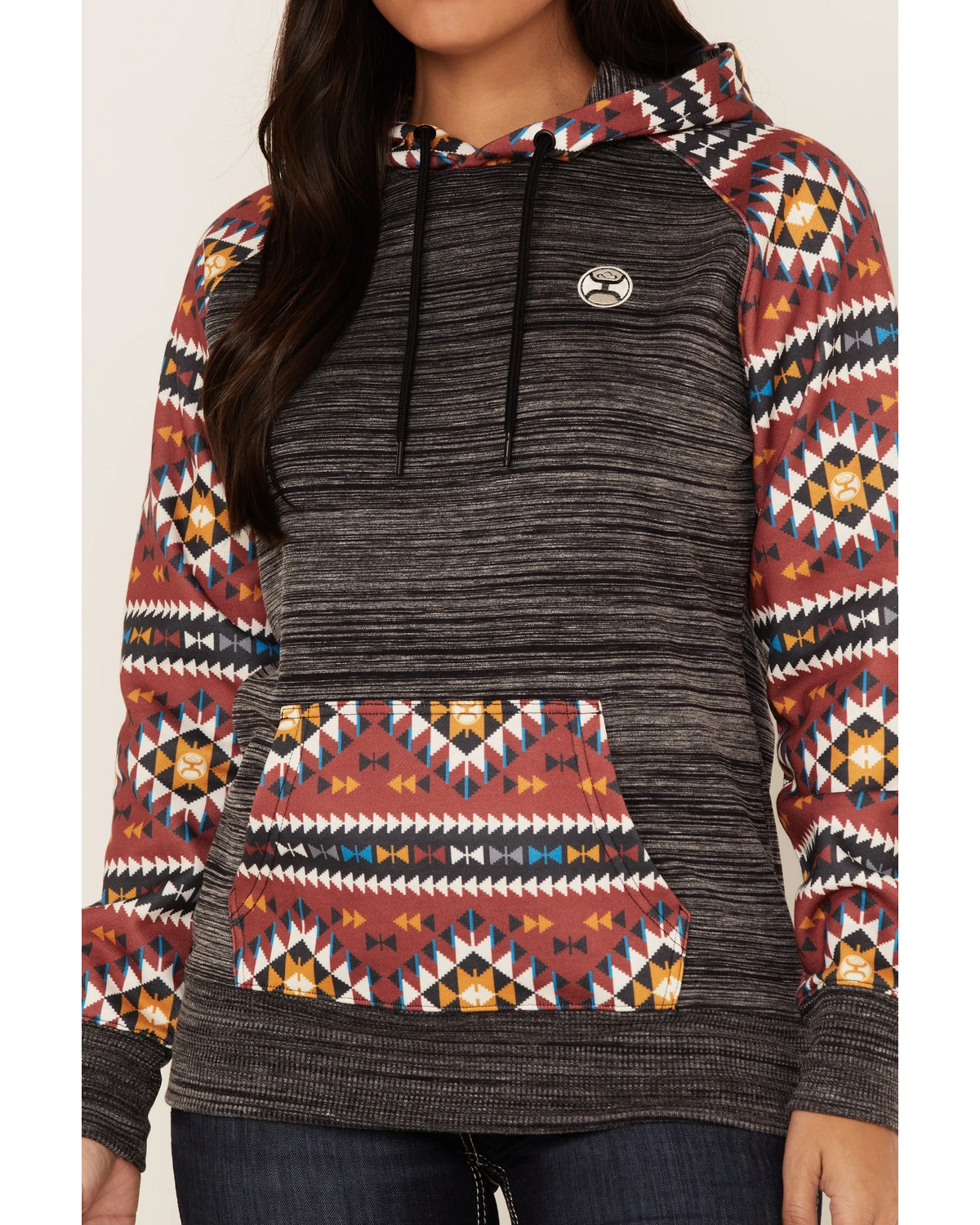 Hooey Women's Southwestern Contrast Print Summit Hoodie - Image 3