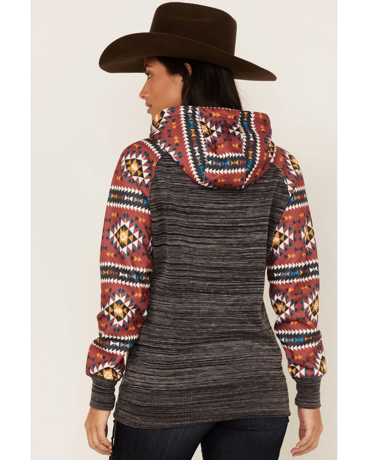 Hooey Women's Southwestern Contrast Print Summit Hoodie - Image 4