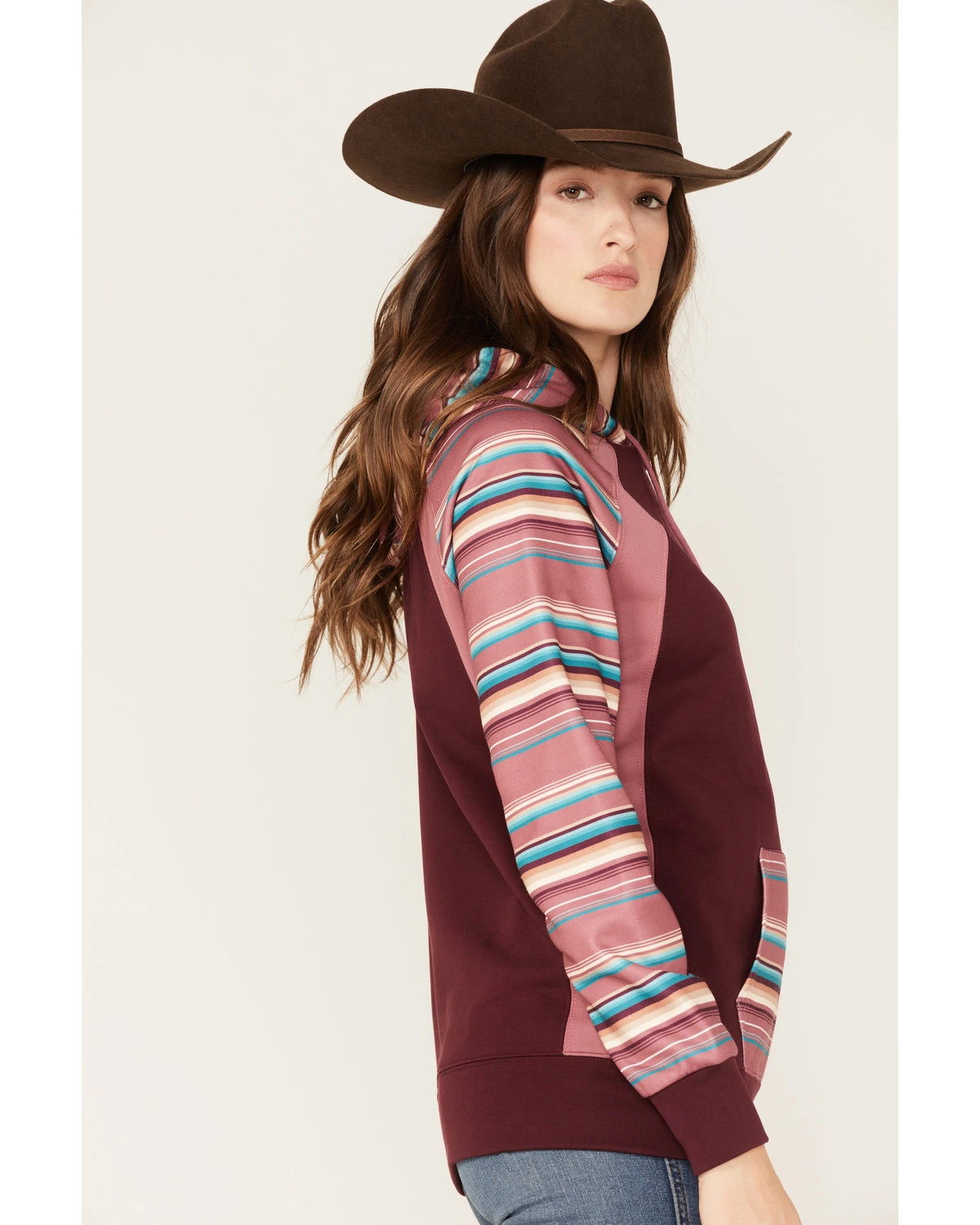 Hooey Women's Serape Stripe Contrast Print Savannah Hoodie - Image 2