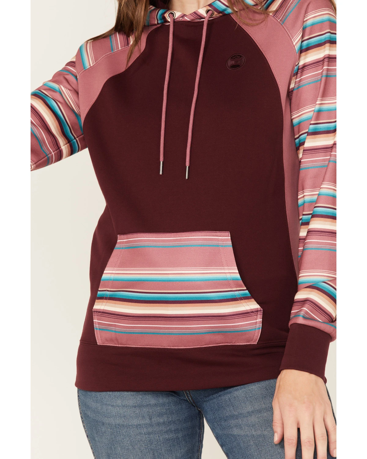Hooey Women's Serape Stripe Contrast Print Savannah Hoodie - Image 3