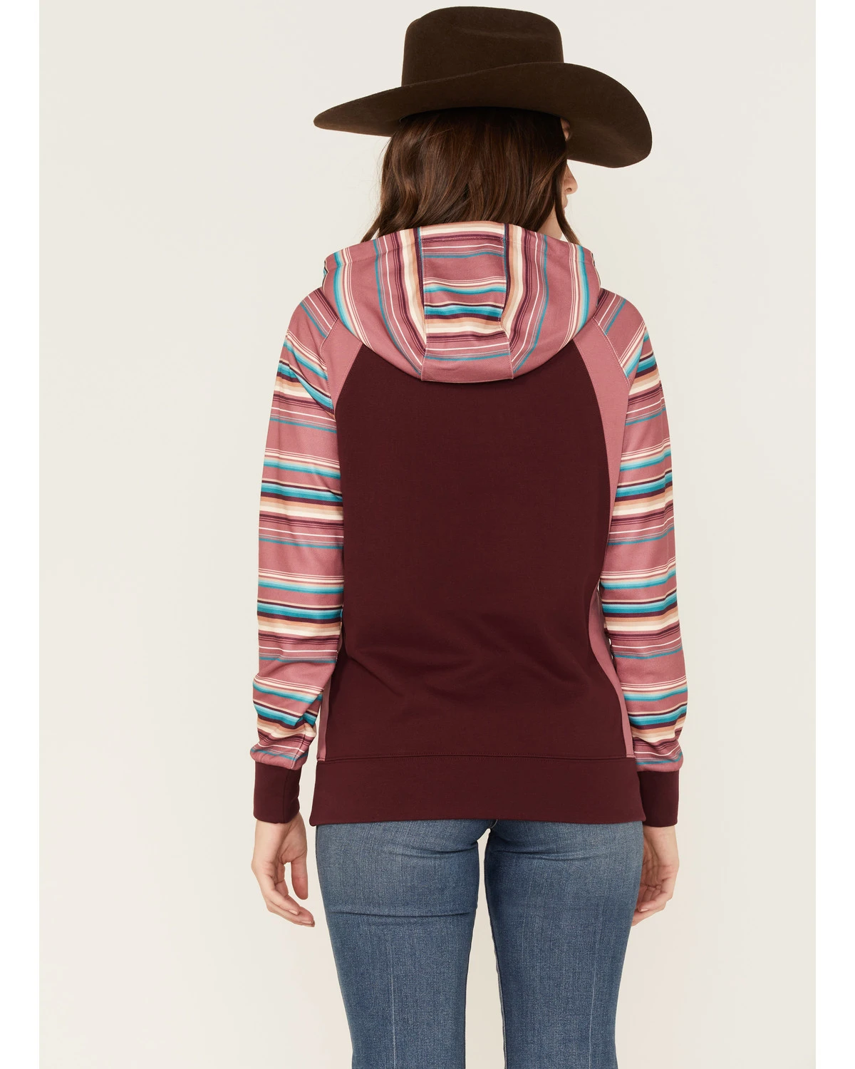 Hooey Women's Serape Stripe Contrast Print Savannah Hoodie - Image 4