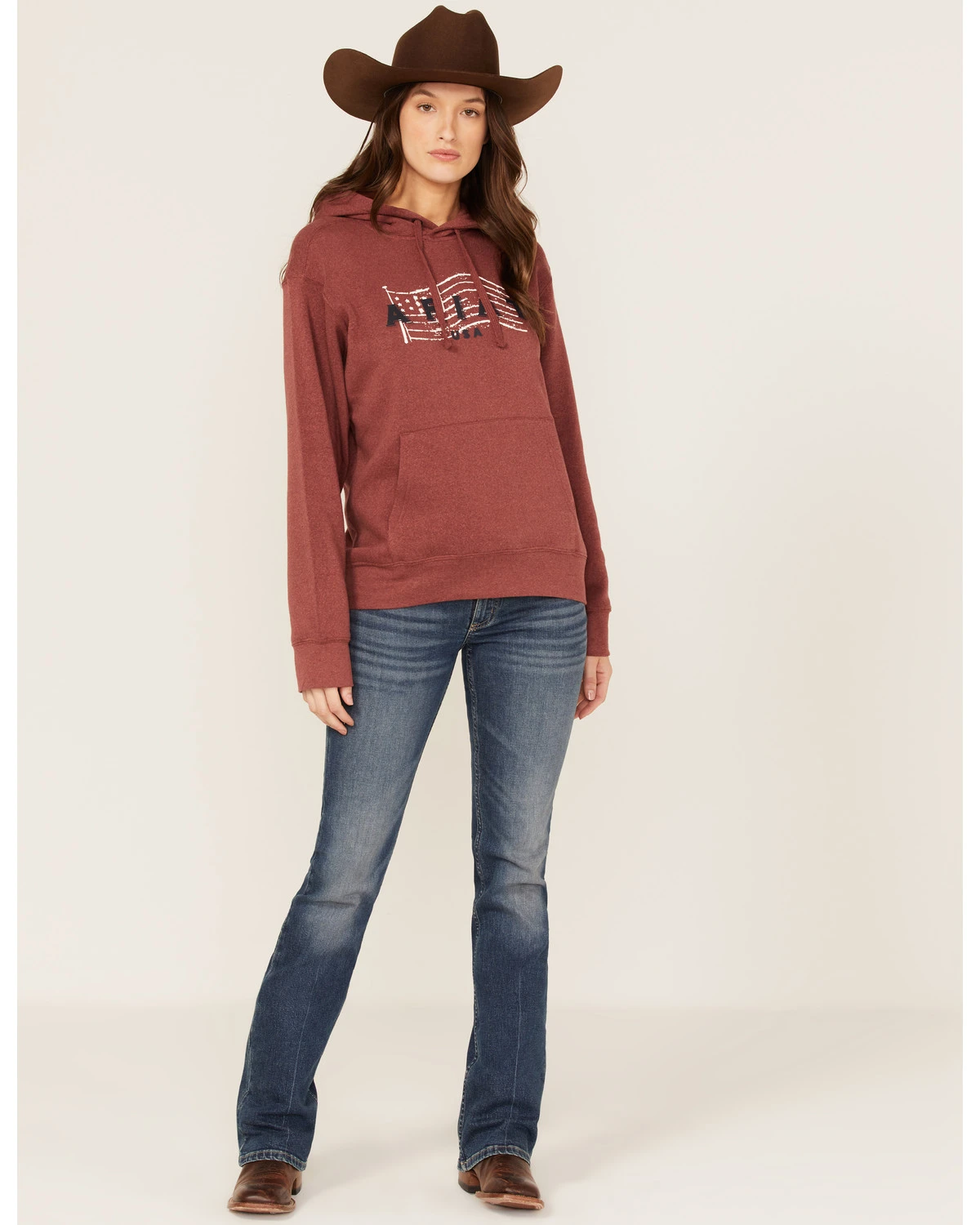 Ariat Women's R.E.A.L. USA Chest Logo Hoodie - Image 2