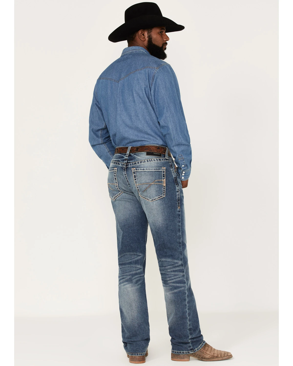 Ariat Men's M2 Dakota Wilson Medium Wash Stretch Relaxed Stackable Bootcut Jeans - Image 3