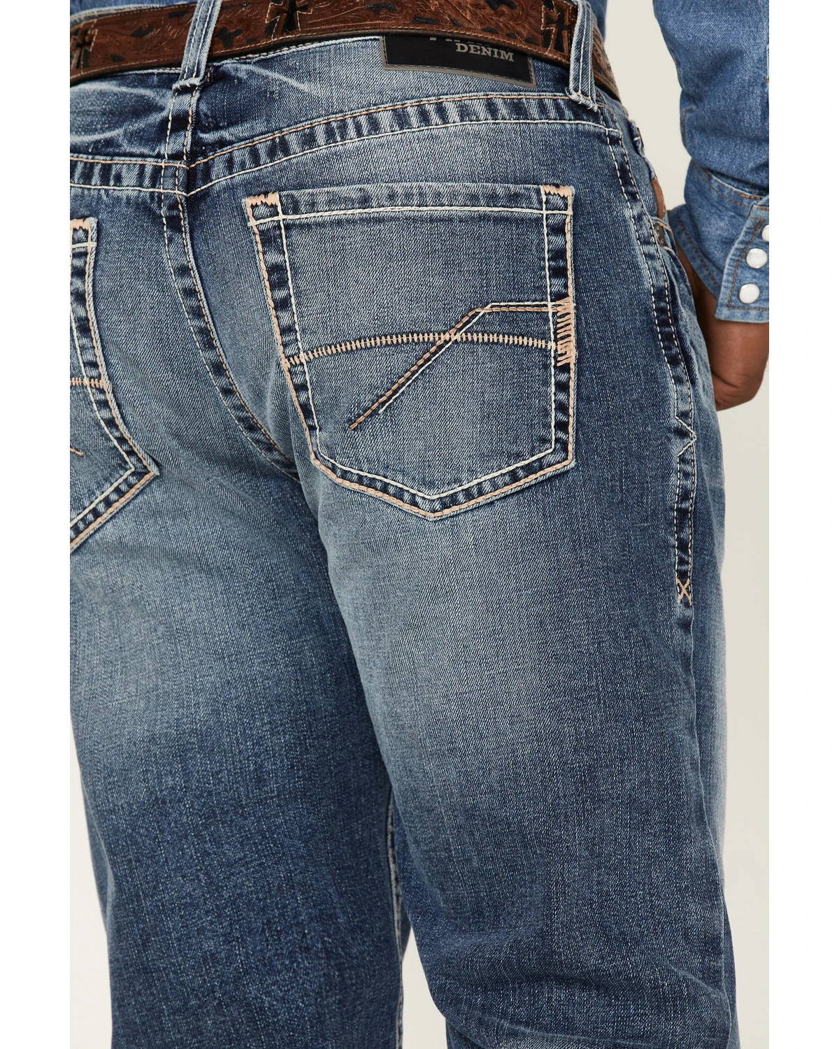 Ariat Men's M2 Dakota Wilson Medium Wash Stretch Relaxed Stackable Bootcut Jeans - Image 4