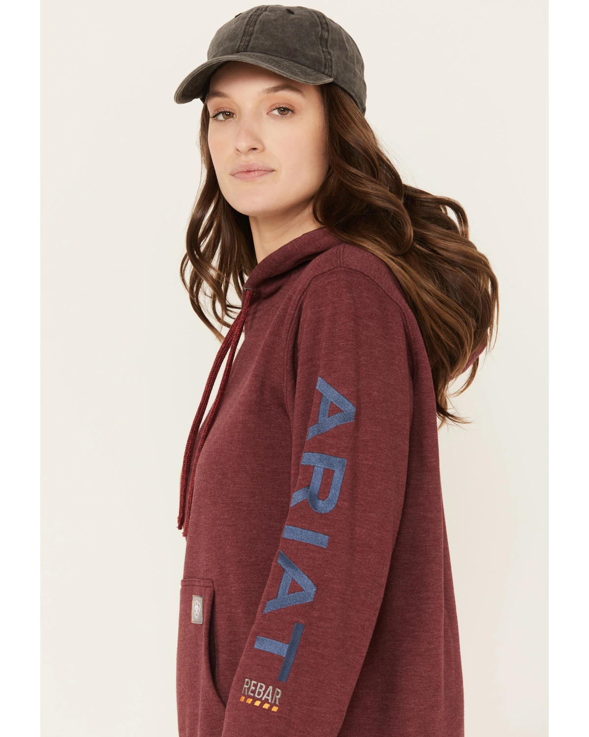Ariat Women's Rebar Logo Sleeve Graphic Work Hooded Sweatshirt - Image 2
