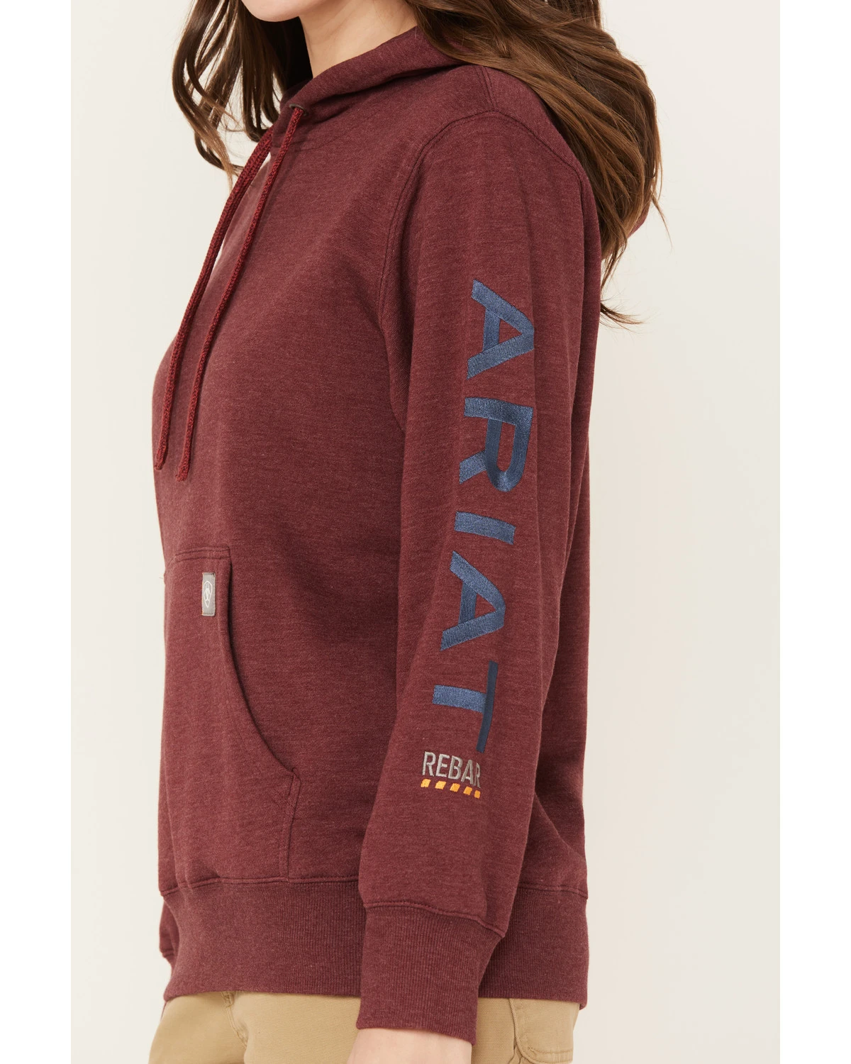 Ariat Women's Rebar Logo Sleeve Graphic Work Hooded Sweatshirt - Image 3