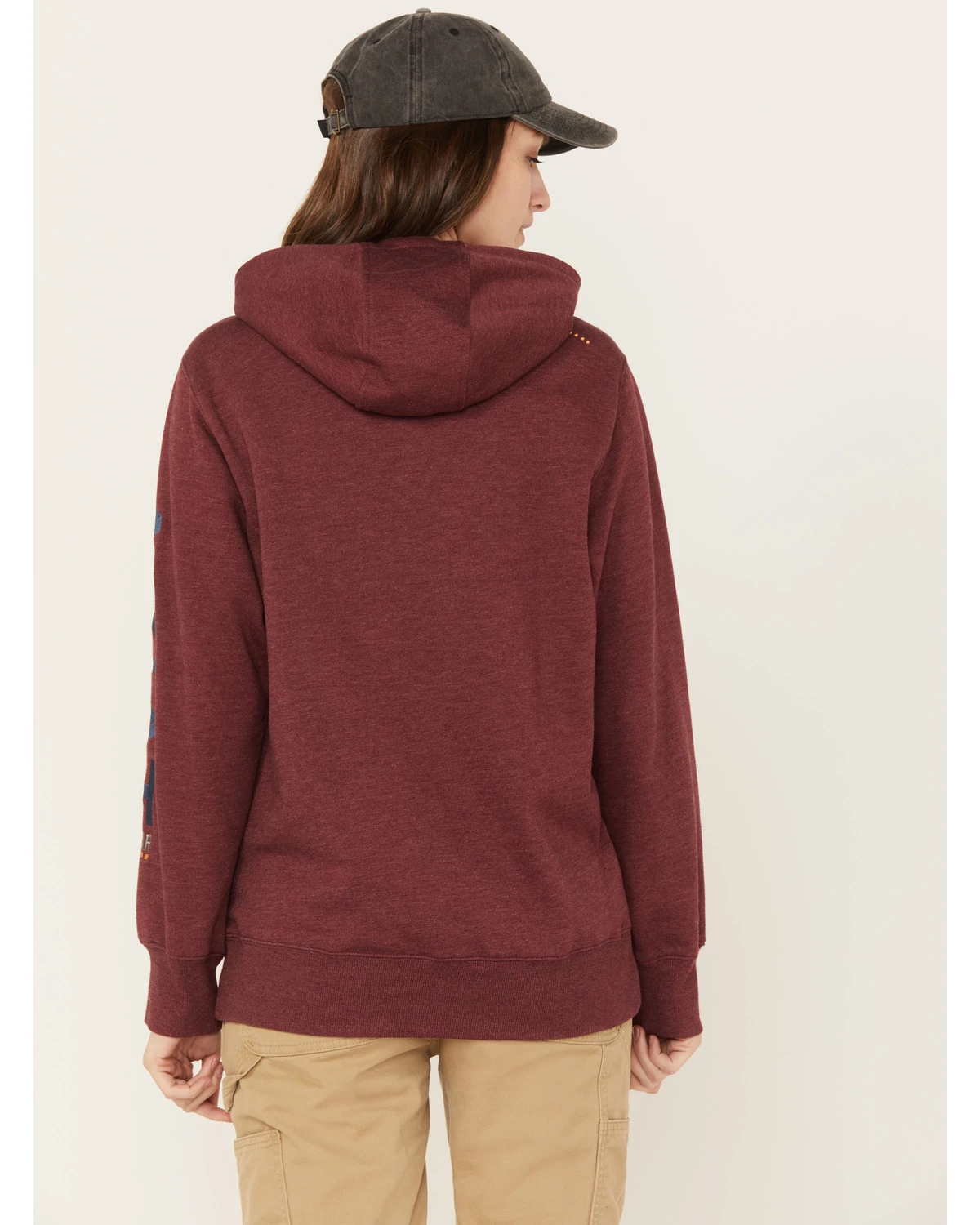 Ariat Women's Rebar Logo Sleeve Graphic Work Hooded Sweatshirt - Image 4