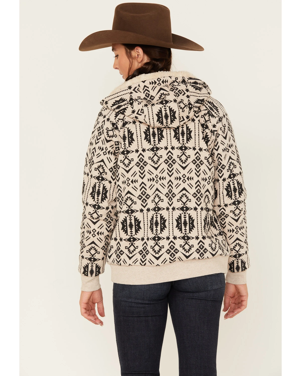 Ariat Women's R.E.A.L. Southwestern Print Sherpa-Lined Zip Hoodie - Image 4