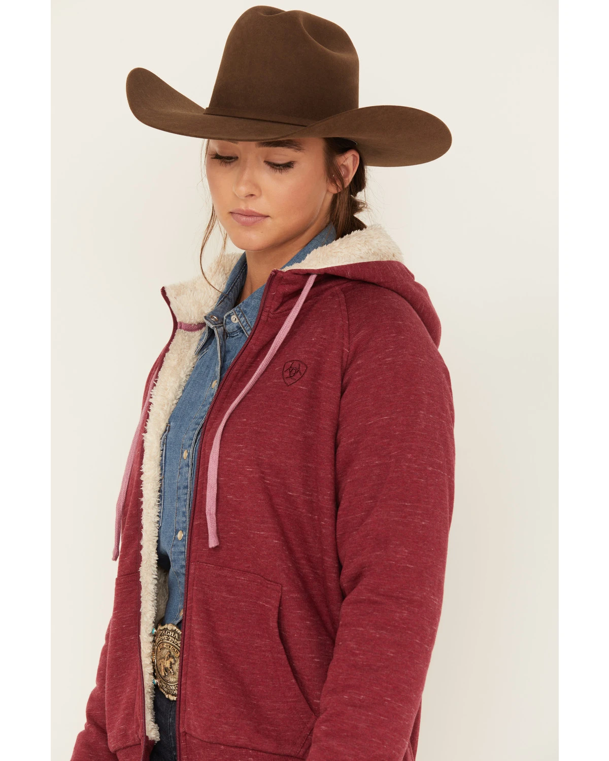 Ariat Women's R.E.A.L Sherpa Full Zip Sweatshirt Hoodie - Image 2