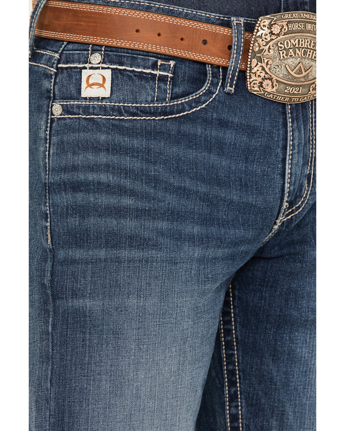 Cinch Men's Grant Medium Stonewash Relaxed Boot Performance Stretch Denim Jeans - Image 2