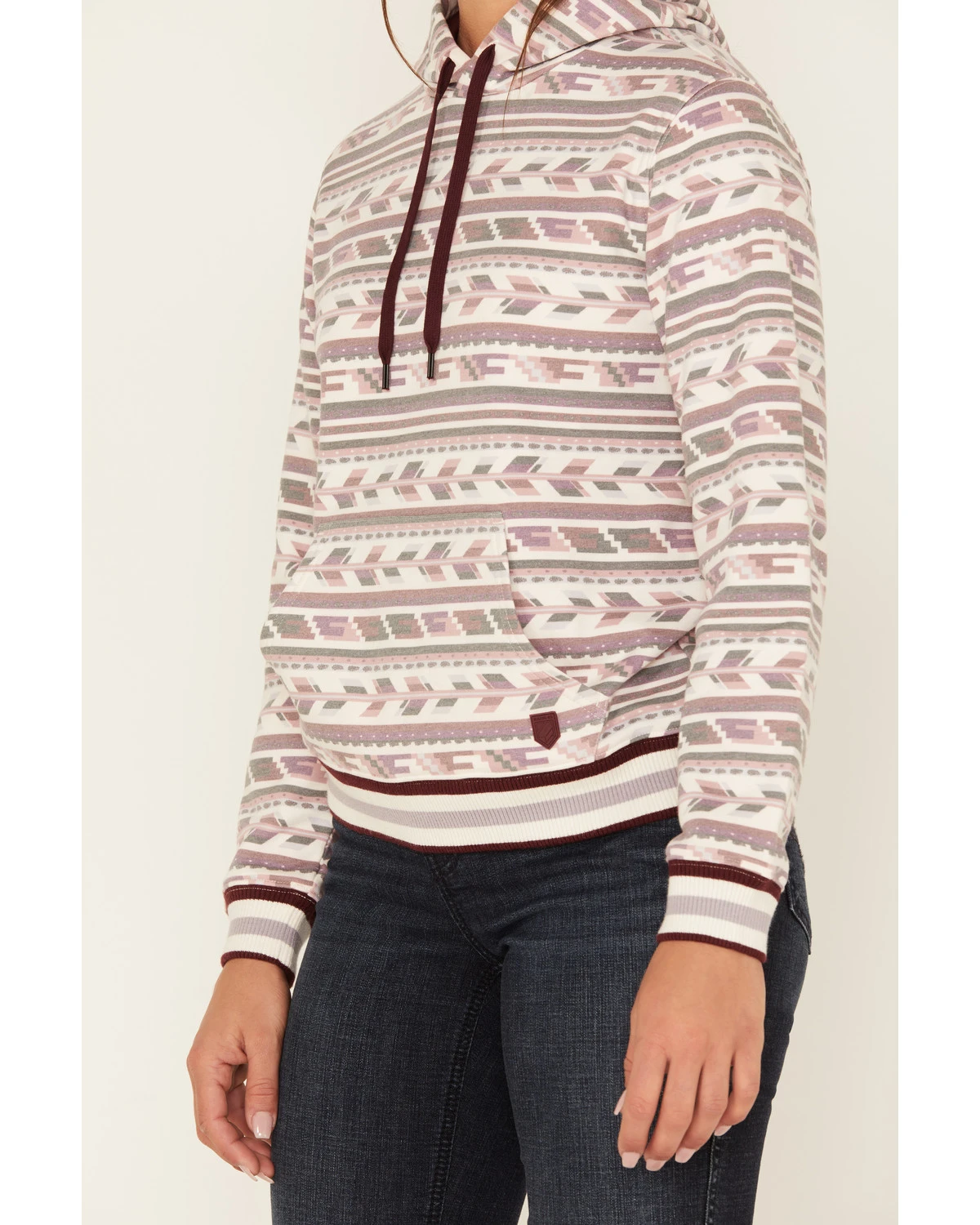 RANK 45 Women's Southwestern Stripe Print Hoodie - Image 3