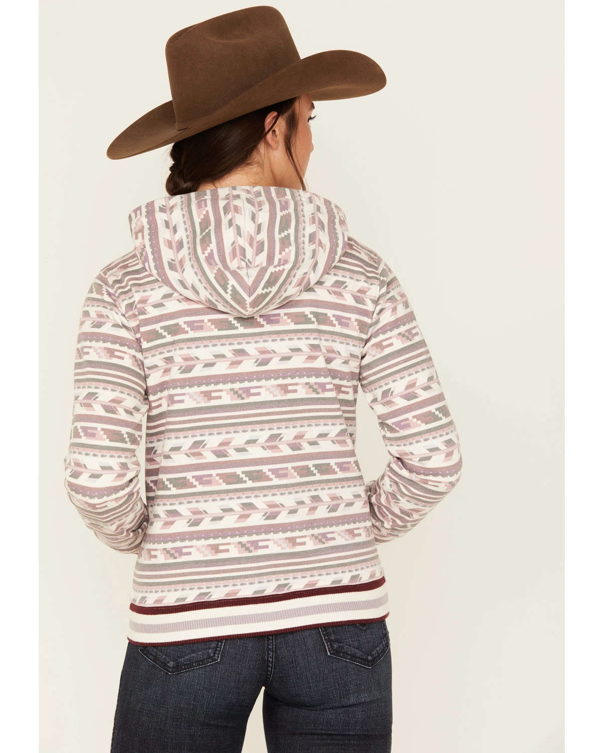 RANK 45 Women's Southwestern Stripe Print Hoodie - Image 4