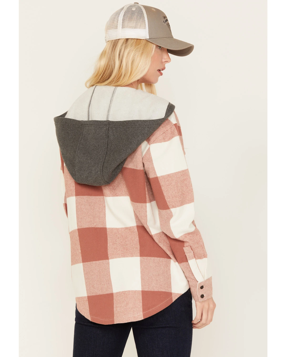 Cleo + Wolf Women's Buffalor Plaid Print Hooded Flannel Shirt - Image 4