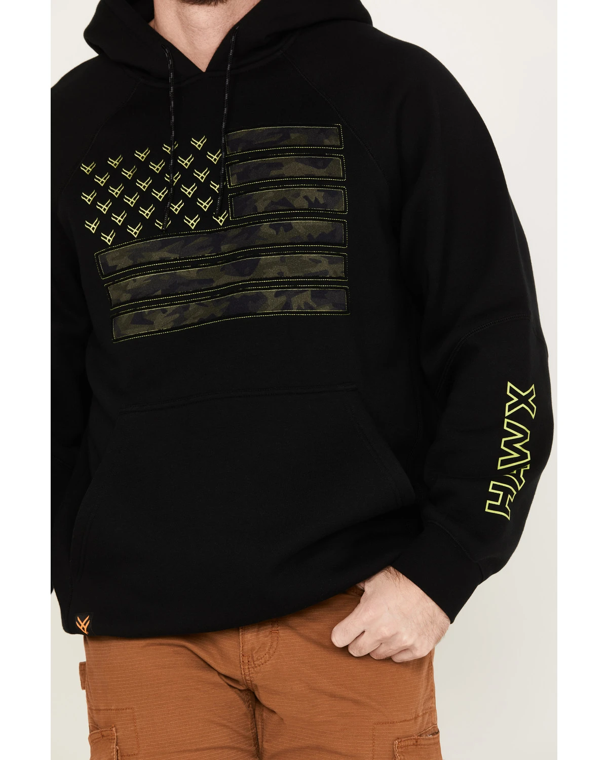 Hawx Men's Camo Flag Graphic Fleece Hooded Sweatshirt - Image 3